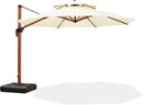 PURPLE LEAF 11ft Patio Umbrella Outdoor Round Umbrellas Large Cantilever Umbrella Windproof Offset Umbrellas Heavy Duty Sun Umbrella for Garden Deck Pool Patio, Cream by GreenHaven Gardens