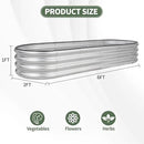 1MORE Galvanized Raised Garden Bed- Planter Garden Boxes Outdoor, Raised Beds for Gardening, 6x2x1ft Metal Garden Bed Kit for Vegetables Flower, Planter Raised Beds with Protective Tape & Tools.Silver by GreenHaven Gardens