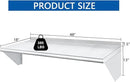 HARDURA Stainless Steel Shelf 18" x 48", 385lb Commercial Shelves Wall Mount Metal Shelving with Backsplash and Brackets for Kitchen, Restaurant, Laundry Room and Home by CozyNest Decor