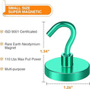 MIKEDE Strong Magnetic Hooks, 110Lbs Heavy Duty Magnetic Hooks for Cruise, Neodymium Earth Magnets with Hooks for Hanging, Super Metal Industrial Magnets for Grill, Storage (Green,10 Pack) by CozyNest Decor