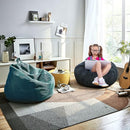 Classic Bean Bag Chair, with Faux Rabbit Fur Cover for Teens and Kids, Memory Foam Bean Bag Chairs, Ultra Soft Faux Fur Fabric, 2.5 feet Round Fluffy Bean Bag Sofa by TinyTreasures Baby Boutique