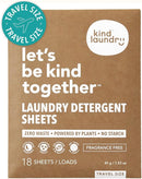 Kind Laundry Detergent Sheets with Stain-Fighting Enzymes - Plant Powered Eco-Friendly Laundry Soap Sheets - Home or Travel Laundry Detergent Fragrance Free, 18 Loads (Mom's Choice Award Winner) by TinyTreasures Baby Boutique