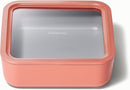Caraway Glass Food Storage, 10 Cup Glass Container - Ceramic Coated Food Container - Non Stick Lunch Box Container with Glass Lids. Dishwasher, Oven, & Microwave Safe - Square Shape - Perracotta by TinyTreasures Baby Boutique