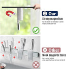 Dmore magnetic knife holder for wall—with 4 hooks, No Drilling 23 Inch black knife magnetic strip, Powerful knife magnet rack, include Adhesive Tape and screws for Knives, Utensils, and Tools by CozyNest Decor