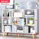 IOTXY Wooden Open Shelf Bookcase - 3-Tier Floor Standing Display Cabinet Rack with Legs, 10 Cubes Bookshelf, Warm White by CozyNest Decor