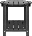 Adirondack Round Outdoor Side Table 2-Tier Storage Patio Side Table, HDPE End Tables for Backyard Pool Porch Garden Lawn (Black) by GreenHaven Gardens
