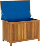 vidaXL Wooden Deck Box - Outdoor Teak Storage Chest, Ideal for Patio Furniture Cushions, Pool Accessories, Garden Tools - Water-Resistant Bag Inside - 35.4''x19.7''x22.8'', Solid Acacia Wood by CozyNest Decor