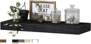 QEEIG Floating Shelf for Wall Bathroom Shelves Bedroom Kitchen Living Room Farmhouse Small Book Shelf 16 inch Set of 1, Black (015-B1) by CozyNest Decor