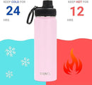 DRINCO Stainless Steel Water Bottle Spout Lid Vacuum Insulated Double Wall Water Bottle Wide Mouth (40oz 32oz 22oz 18oz 14oz) Leak Proof Keeps Cold or Hot (22 oz, 22oz Flamingo Pink) by CozyNest Decor