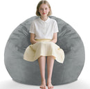 2FT Bean Bag Chair, Comfy Bean Bag Chairs with Memory Foam Filled, Fluffy Beanbag Sofa with Dutch Velvet Cover, Teardrop BeanBag Chairs for Living Room, Playroom - Light Grey by TinyTreasures Baby Boutique