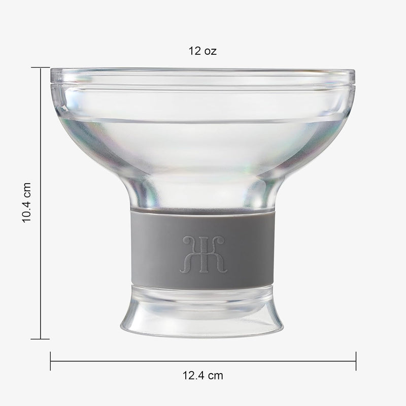 Frozen Margarita & Cocktail Chiller Glasses | Set of 4 | 12 OZ Unbreakable Tritan Acrylic