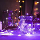 YEGUO 4 Pack Purple Solar Fairy Lights Outdoor Waterproof, Each 33ft 100 LED String Lights 8 Modes Silver Wire by GreenHaven Gardens