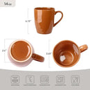 famiware Aurora Coffee Mugs, 14oz Mug Set of 4, Stoneware Mug, Cups for Kitchen, Cappuccino, Latte, Reactive Glaze, Microwave Safe, Scractch-resistant, Brown by CozyNest Decor
