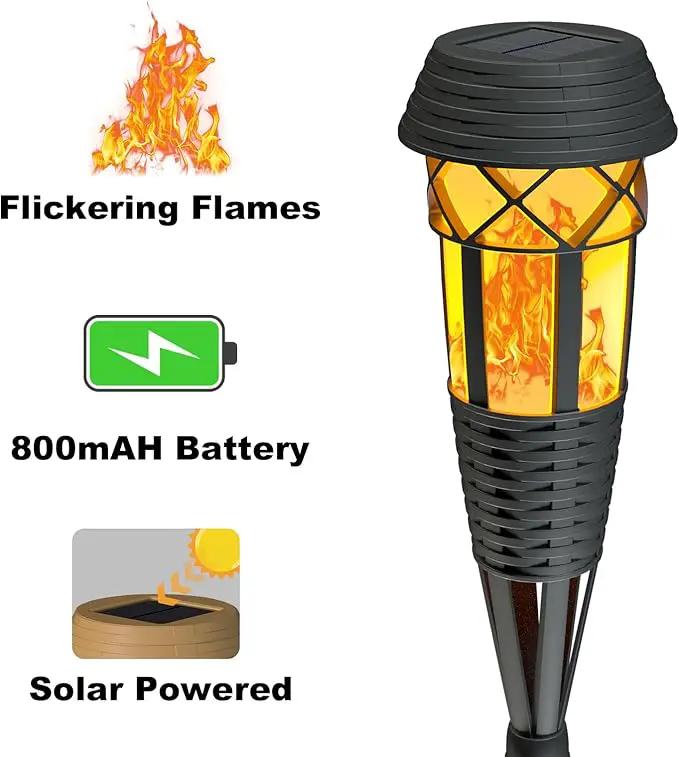 Flickering Flames Torch Light Solar Garden Lights Waterproof Landscape Lighting - 4 Pack, photo 4 of 9