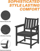 Patio Dining Chair Set of 2, HDPE Outdoor Dining Chair, Ergonomic HDPE Dining Chairs with Deep Seating, All Weather Outdoor Chairs Furniture for Backyard, Deck, Garden, Poolside, Obsidian by CozyNest Decor