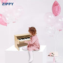 ZIPPY Kids Piano Keyboard, 25 Keys Digital Piano for Kids, Mini Music Educational Instrument Toy, Wood Toy for Toddlers Girls Boys (Oak) by TinyTreasures Baby Boutique
