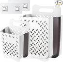 Plastic Collapsible Hanging Laundry Baskets with Carry Handle, Space-Saving Wall Hanging Laundry Basket Durable Tall Folding Plastic Laundry Hamper Waterproof Dirty Clothes Organizer XL+L