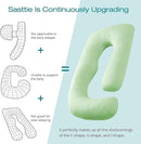Sasttie Pregnancy Pillows for Sleeping, Jumbo U Shaped Cooling Full Body Pillow with Removable Cover, Pregnant Women Must Haves, Maternity Essential, Light Green by TinyTreasures Baby Boutique