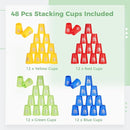 yeesport 48 PCS Sport Stacking Cups with Horse Pattern, Sport Training Game for Challenge Competition, Plastic Stacking Cups, Classic Family Game for Youth and Adults, Red+Blue+Green+Yellow by TinyTreasures Baby Boutique