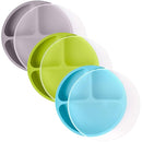WeeSprout Silicone Plates with Lids for Babies & Toddlers (3 Pack) 100% Food-Grade Dishes for Self Feeding, Divided Design & Raised Edges for Picky Eaters, Dishwasher & Microwave Safe Weaning Supplies by TinyTreasures Baby Boutique