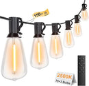 150FT Outdoor String Lights with Remote, Garden Patio Decor with 2500K Warm White, 75+3 LED Edison Bulbs, Support Timer Dimmable Waterproof Shatterproof for Yard Outside Porch Deck Backyard by GreenHaven Gardens