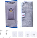 KEEPJOY Hanging Laundry Hamper Bag with Free Adjustable Stainless Steel Door 2 PCs Suction Cup Hooks, Best Choice for Holding Dirty Clothes and Saving Space, Grey by CozyNest Decor