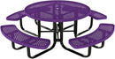 Coated Outdoor Furniture Heavy-Duty Portable Outdoor Kids Table with Umbrella Hole, Punched Steel Kids Picnic Table, Commercial-Grade, Made in America (46 In, Round, Childrens, Purple) by GreenHaven Gardens
