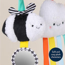 Itzy Ritzy Spiral Car Seat & Stroller Activity Toy - Stroller & Car Seat Toys for Ages 0 Months and Up - Hanging Toys Include Dangling Ring, Mirror and Textured Ribbons (High Contrast) by TinyTreasures Baby Boutique