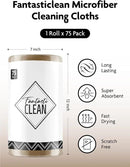 Fantasticlean Microfiber Cleaning Cloth Roll -75 Pack, Tear Away Microfiber Towels, 12" x 12", Reusable, Washable, Scratch Free, Ultra Absorbent Dish Rags for Car, Home, Garage or Shop (TAN) by CozyNest Decor