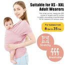 Acrabros Baby Wrap Carrier,Hands Free Baby Carrier Sling,Lightweight,Breathable,Softness,Perfect for Newborn Infants and Babies Shower Gift,Pink by TinyTreasures Baby Boutique