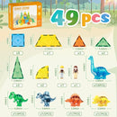 Dinosaur Magnetic Tiles,Animals Magnet Building Blocks Toys Dino World,3D STEM Educational Magnet Tiles for Boys Girls Kids Age 3 4 5 6 7 8 by TinyTreasures Baby Boutique