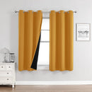 ChrisDowa 100% Blackout Curtains for Bedroom with Black Liner, 2 Thick Layers Total Blackout Thermal Insulated Grommet Small Window Curtains 2 Panels Set (Mustard Yellow, 42 x 45 Inch) by TinyTreasures Baby Boutique