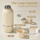 Snow Bear Portable Bottle Warmer for Travel, Fast Heating in 2.5 Mins for Breast Milk and Formula, 10200mAh Battery with LED Display, 17oz Large Capacity, Baby Bottle Warmer with Temperature Control by TinyTreasures Baby Boutique
