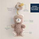 Itzy Ritzy Pacifier & Lovey Set - Natural Rubber Paci with Stuffed Animal Lovey - Detachable Plush Bear Pacifier Holder & Coordinating Natural Rubber Soother, Ideal for Ages 0-6 Months (Bear) by TinyTreasures Baby Boutique