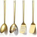 Homquen Gold Kitchen Utensils Set 4pcs, Titanium Gold Plating Stainless Steel Cooking Utensils Set, Kitchen Tools Spatulas Set, Cooking Spoons, Home Essentials Kitchen Gadgets Accessories by CozyNest Decor