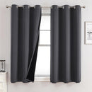 ChrisDowa 100% Blackout Curtains 63 inch Long for Bedroom with Black Liner, 2 Thick Layers Total Blackout Thermal Insulated Grommet Window Curtains 2 Panels Set (Dark Grey, 38 x 63 Inch) by TinyTreasures Baby Boutique