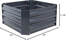 Sunnydaze 11.75" H Raised Metal Garden Bed - Galvanized Raised Garden Bed Outdoor for Vegetables and Flowers - Dark Gray - Square by GreenHaven Gardens