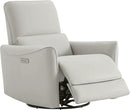 CHITA Power Recliner Chair Swivel Glider, FSC Certified Upholstered Faux Leather Living Room Nursery Reclining Sofa Chair with Lumbar Support, Cream by CozyNest Decor
