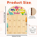 ORIGACH My First Year Baby Growth Photo Display Wood Board - 12 Months Newborn Milestones Photo Board - Neutral Baby Keepsake Board 1st Birthday Party Nursery Decor New Mom Gift - Dinosaur by TinyTreasures Baby Boutique