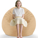 2FT Bean Bag Chair, Comfy Bean Bag Chairs with Memory Foam Filled, Fluffy Beanbag Sofa with Dutch Velvet Cover, Teardrop BeanBag Chairs for Living Room, Playroom - Khaki by TinyTreasures Baby Boutique