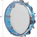 ENNBOM Tambourine Adjustable Tone Hand Drum Double Row Metal Jingles Hand Bell Performance Level Handheld Percussion (Blue) by TinyTreasures Baby Boutique