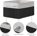 TheWarmHome Storage Basket for Organizing - 3 Pack 13.8x9.8x6.7 inch Medium Collapsible Storage Bin for Shelves with Handles Organizer Closet Cubes Cloth Gift Toy (White & Black) by TinyTreasures Baby Boutique