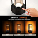 Portable Metal Table Lamp for Indoor/Outdoor ,Rechargeable Cordless LED Lamp, 3-Colour Infinitely Dimming Battery Powered Small Desk Lamp, Restaurant/Bedroom/Bar/Coffee/Camping Light (Black Set of 2) by CozyNest Decor
