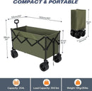 Chihee Garden Cart Collapsible Outdoor Utility Wagon Cart,Folding Beach Cart Oversized Capacity 254L,Heavy Duty Portable Wagon All Terrain Wheels Oversized Side Pocket 2 Drink Holders for Camping by GreenHaven Gardens