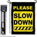 College Flags & Banners Co. Please Slow Down Speeding Sign Garden Flag with Pole Stand Holder by GreenHaven Gardens
