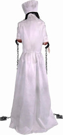 Haunted Hill Farm Life-Size Animatronic Convulsing Nurse by Tekky Halloween Decoration with Motion-Activated Sounds by CozyNest Decor