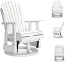 Signature Design by Ashley Hyland Wave Casual Weather Resistant HDPE Outdoor Swivel Glider Chair, White by GreenHaven Gardens