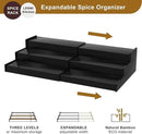 Spice Rack Organizer for Cabinet 2Pack, 3 Tier Expandable Bamboo Spice Storage, Great for Kitchen Cabinet, Cupboard,Pantry and More(Black) by CozyNest Decor