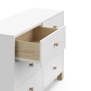 Storkcraft California 6-Drawer Double Dresser (White with Driftwood) - GREENGUARD Gold Certified, Interlocking Drawer System, Dresser Drawer Organizer for Kids Bedroom by TinyTreasures Baby Boutique