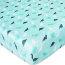 Crib Sheets for Boys or Girls 4-Pack, Fitted Crib Sheet 52'' x 28'' for Standard Crib & Toddler Mattress, Soft and Breathable Material, Baby Crib Sheets Neutral, Aqua by TinyTreasures Baby Boutique